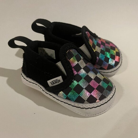 Vans Other - VANS Checkered Rainbow SOFT SOLE Crib Shoes Infant, Size 1 NWOT